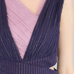 Sleeveless layered cross detail asymmetric silk dress - fasfas