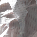 Slim fit asymmetric striped shirt blouse white - fasfas