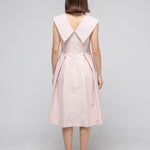 Slim fit wide collar sleeveless dress - fasfas