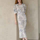 Slim fit cutting knit maxi dress - fasfas