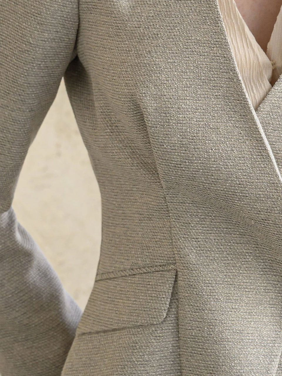 Slim fit v-neck tweed jacket - fasfas