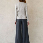 Slim fit v-neck tweed jacket - fasfas