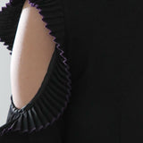 Slim fit cut-out shoulder a-line knit one-piece - fasfas