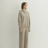 Kaschmir 100% Ines gerade gestrickte Hose naturbeige