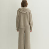 Kaschmir 100% Ines gerade gestrickte Hose naturbeige