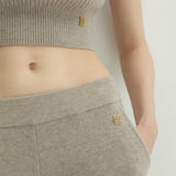 Kaschmir 100% Ines gerade gestrickte Hose naturbeige