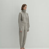 Kaschmir 100% Jimena Jogger-Strickhose helles meliertes Grau
