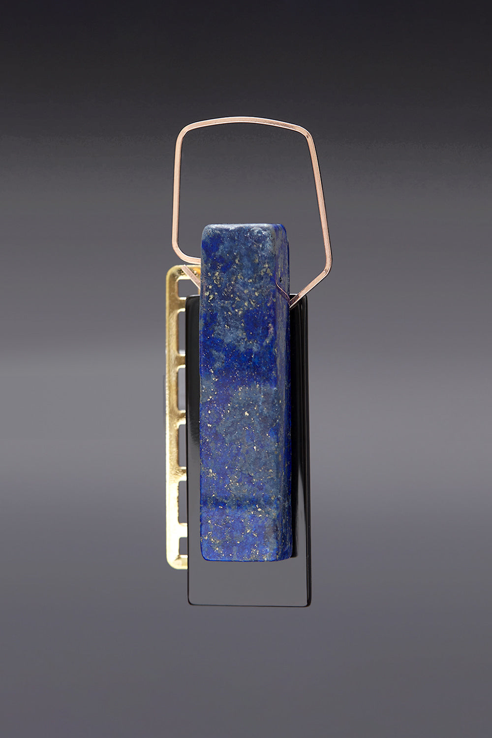 Square lapis lazuli brooch - fasfas