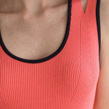 Stretch-knit asymmetric dress coral - fasfas