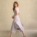 Stretch-knit asymmetric dress languid lavender - fasfas