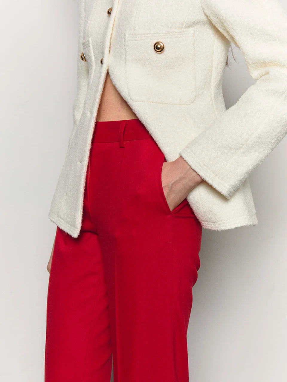 Tailored flared pants red - fasfas