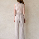 Tencel blend sleeveless tank top blouse - fasfas