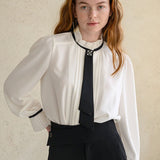 Tie-neck blouse