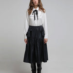 Tiered satin ribbon skirt - fasfas