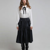 Tiered satin ribbon skirt - fasfas