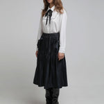 Tiered satin ribbon skirt - fasfas