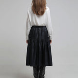Tiered satin ribbon skirt - fasfas