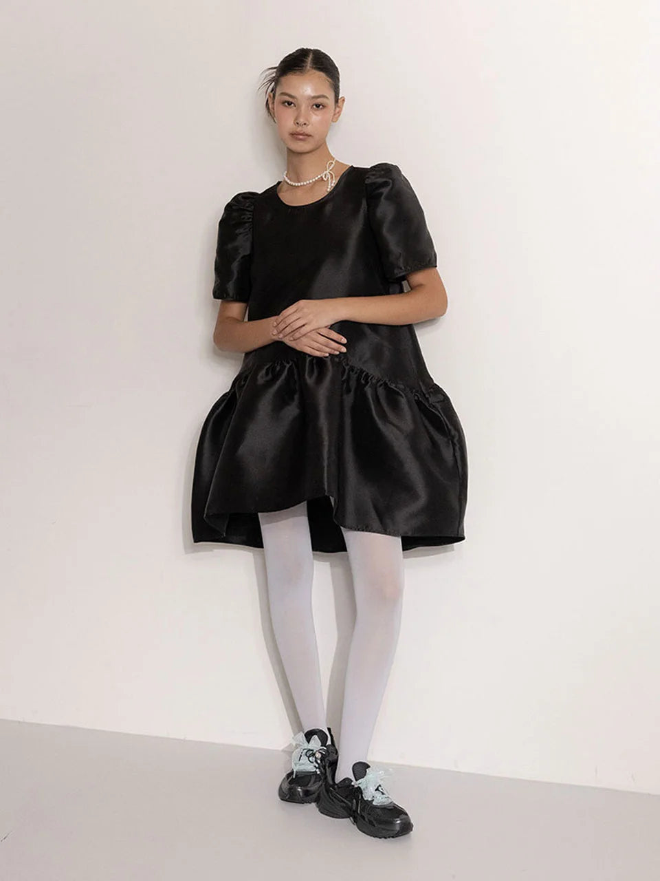 Tiered high-low taffeta dress - fasfas