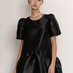 Tiered high-low taffeta dress - fasfas