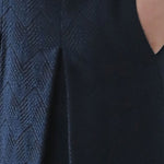 Tweed pleated midi skirt navy blue - fasfas