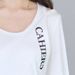 U-neck layered crop t-shirt white - fasfas