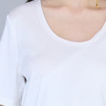U-neck layered crop t-shirt white - fasfas