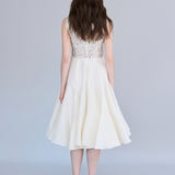 U-neck sleeveless flare maxi beaded dress - fasfas