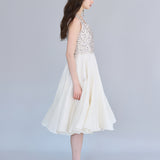 U-neck sleeveless flare maxi beaded dress - fasfas