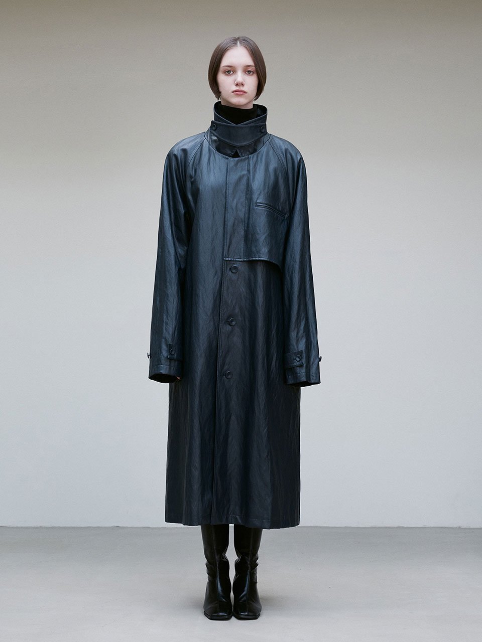 Unisex latch collar trench coat - fasfas