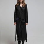 V-neck color block asymmetric jacket - fasfas