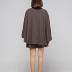 V-neck cape set-up jacket - fasfas