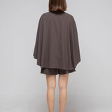 V-neck cape set-up jacket - fasfas