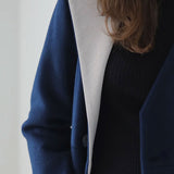 V-neck asymmetric long coat - fasfas