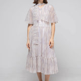 V-neck marble long dress