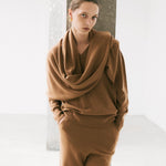 V-neck pullover camel – italy cashmere 20% - fasfas