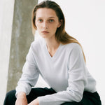 V-neck pullover mint – italy cashmere 20% - fasfas