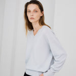 V-neck pullover mint – italy cashmere 20% - fasfas