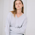 V-neck pullover mint – italy cashmere 20% - fasfas