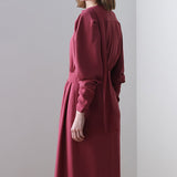 Drape cowl neck unbalanced one-piece dress