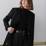 Belted wrap tailored jacket