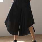 Wide volume skirt pants black - fasfas