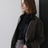 Unbalanced pocket shirt layered jacket