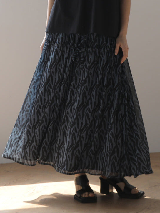 Zebra print banded maxi skirt - fasfas
