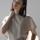 Bauchfreies Wickelbluse mit Puffärmeln