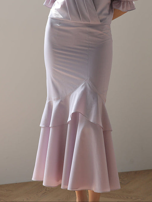 Asymmetric mermaid maxi skirt - fasfas
