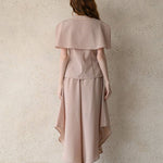 Waves hem wide-leg culottes beige - fasfas