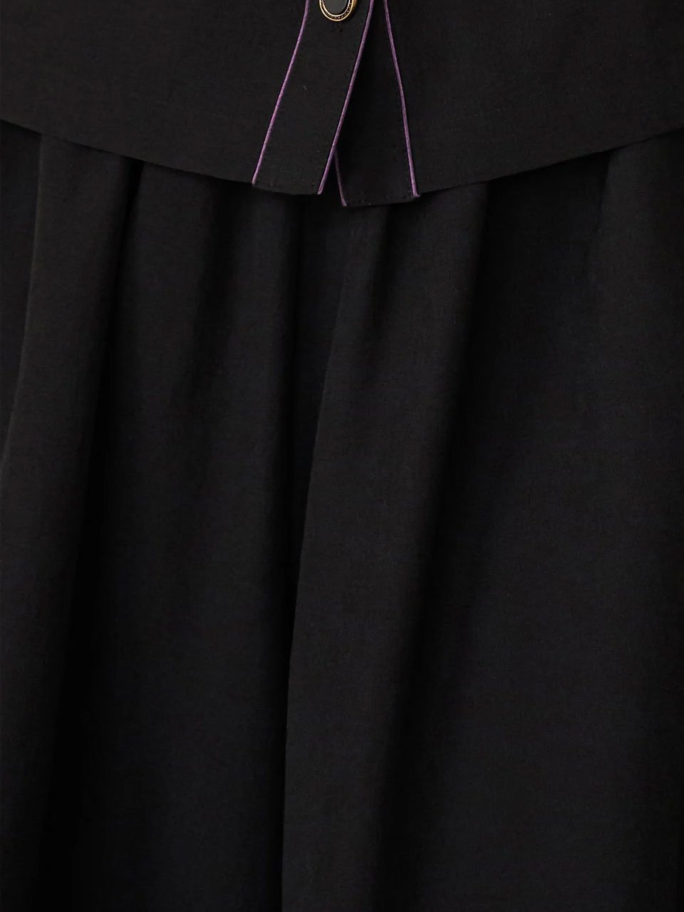 Waves hem wide-leg culottes black - fasfas