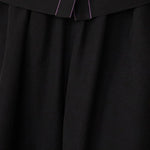 Waves hem wide-leg culottes black - fasfas