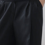 Wide slacks set-up pants black - fasfas
