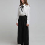 Wide slacks set-up pants black - fasfas